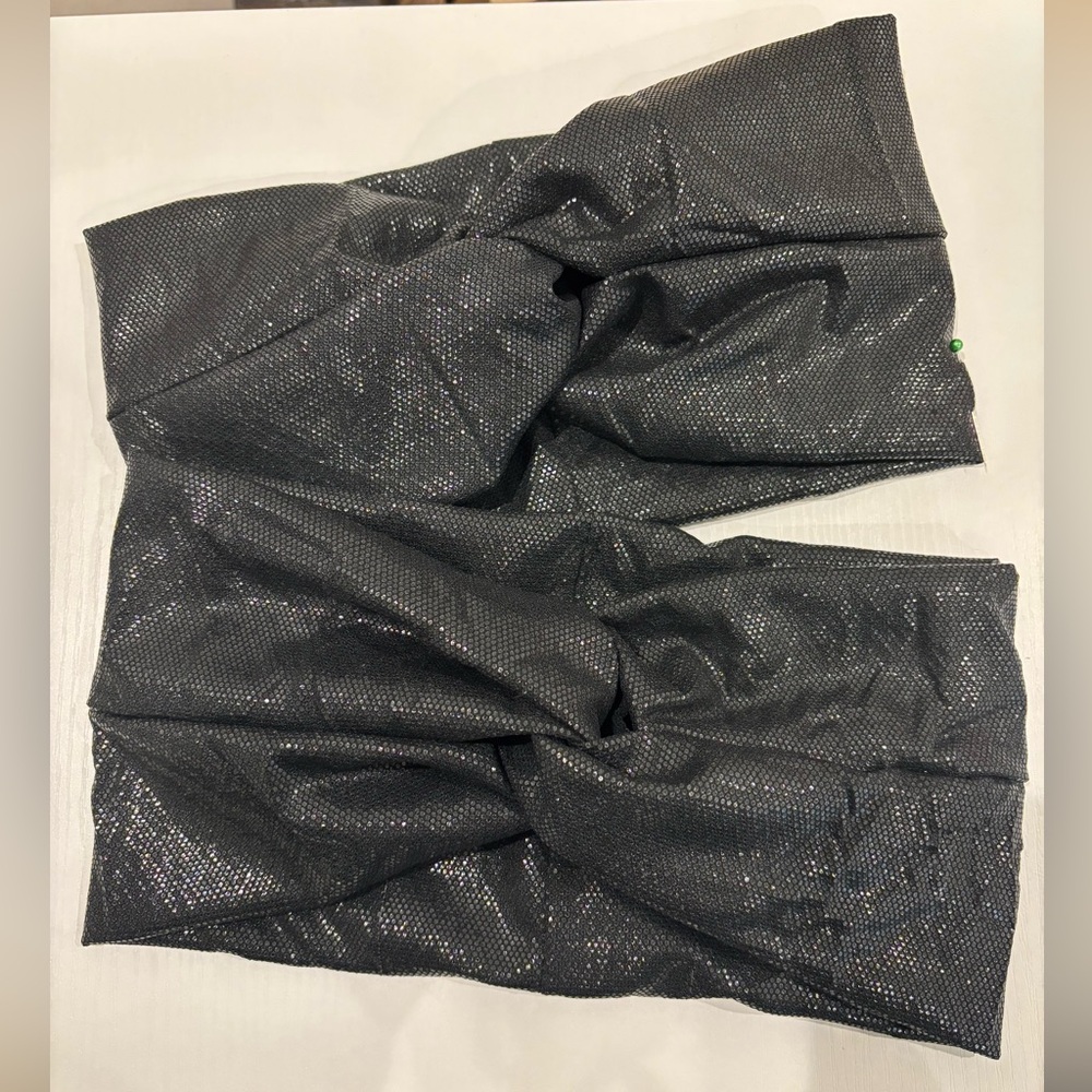 Black Metallic Print Headband